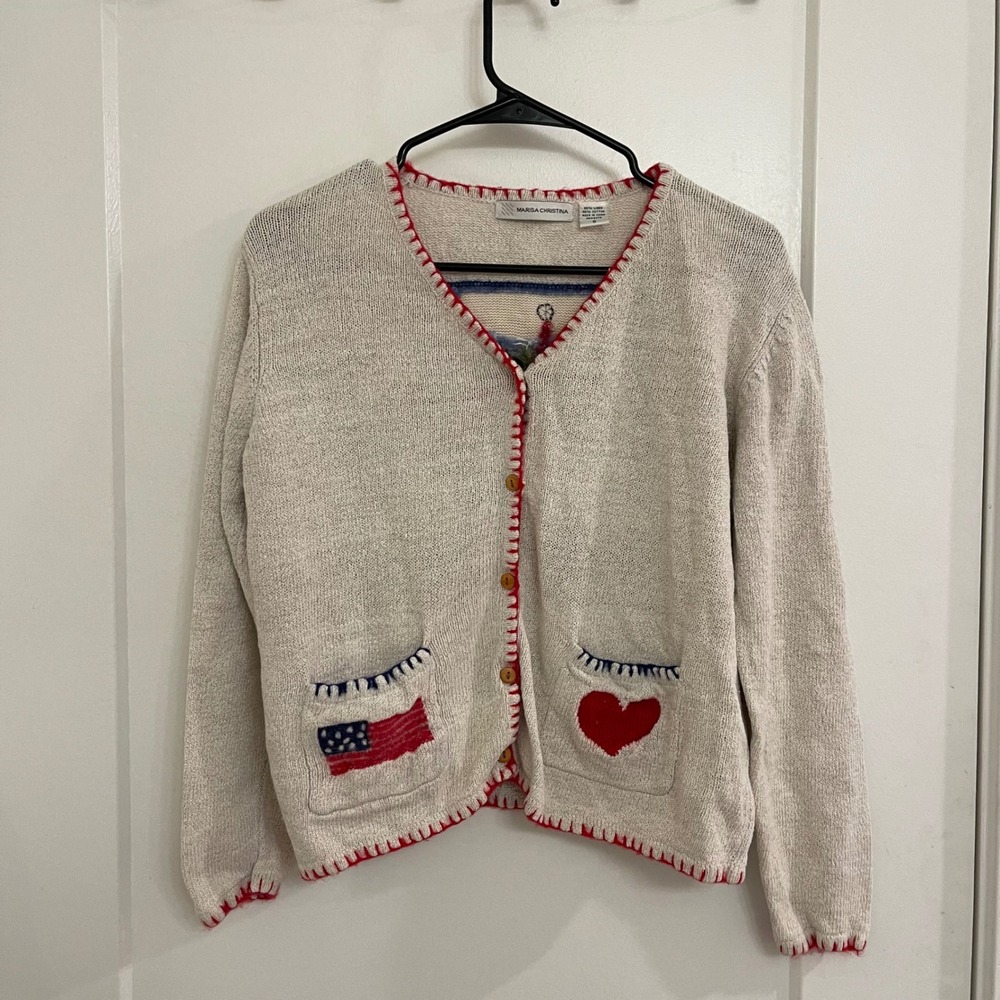 Vintage Marisa Christina School Cardigan Fall Teachercore Cottagecore Linen